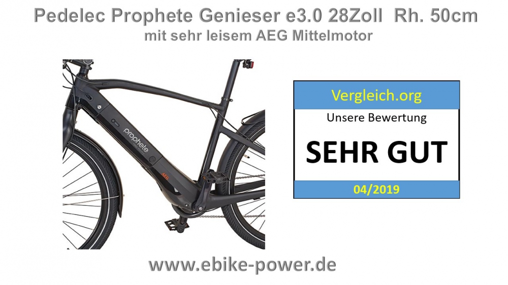 E-Bike Pedelec Prophete Genieser e3.0 mit AEG Mittelmotor 28 Zoll Rh.50cm -  ebike-power