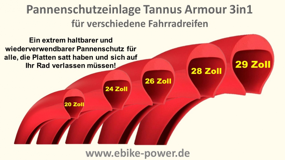 annus armour 3in1 pannenschutz einlage für fahrrad reifen 26zoll