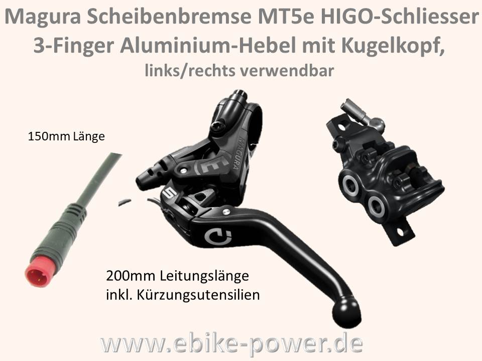 Bild 1 von Magura Scheibenbremse MT5e 3-Finger Black Edition für E-Bike Higo Stecker (männlich)