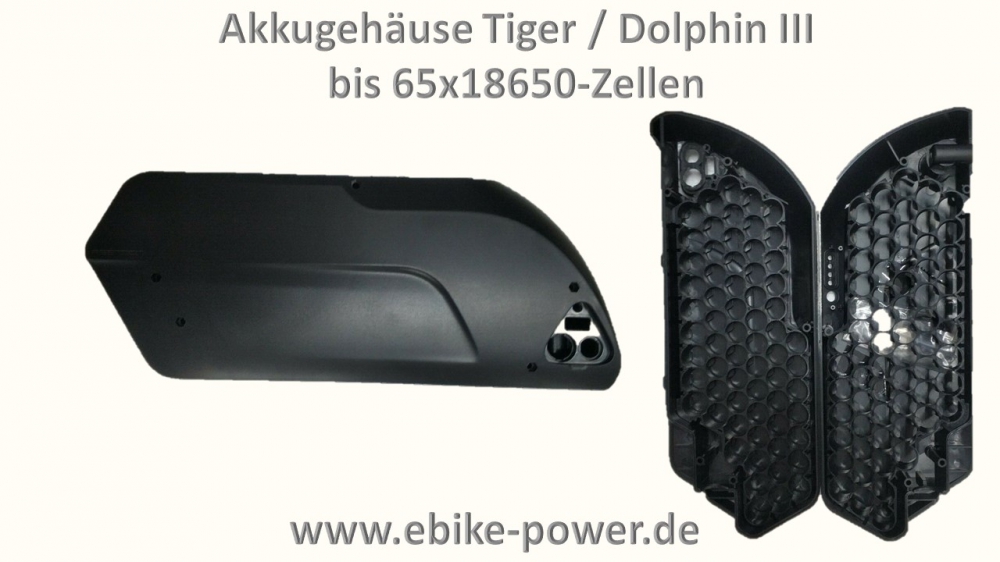 Bild 1 von E-Bike Ersatz Akkugehäuse TIGER / Dolphin III /  bis 65 Zellen / mit Schloss