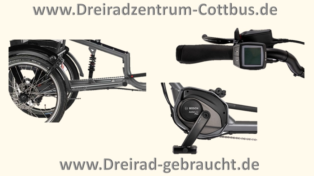 Bild 1 von Pfautec Scoobo Sesseldreirad / Therapierad  mit Bosch Mittelmotor E-Bike  / (Variante) neuwertig >100km (gebraucht) / (Sitz) Premium Komfortsitz (Netz-Rückenlehne) + 479€