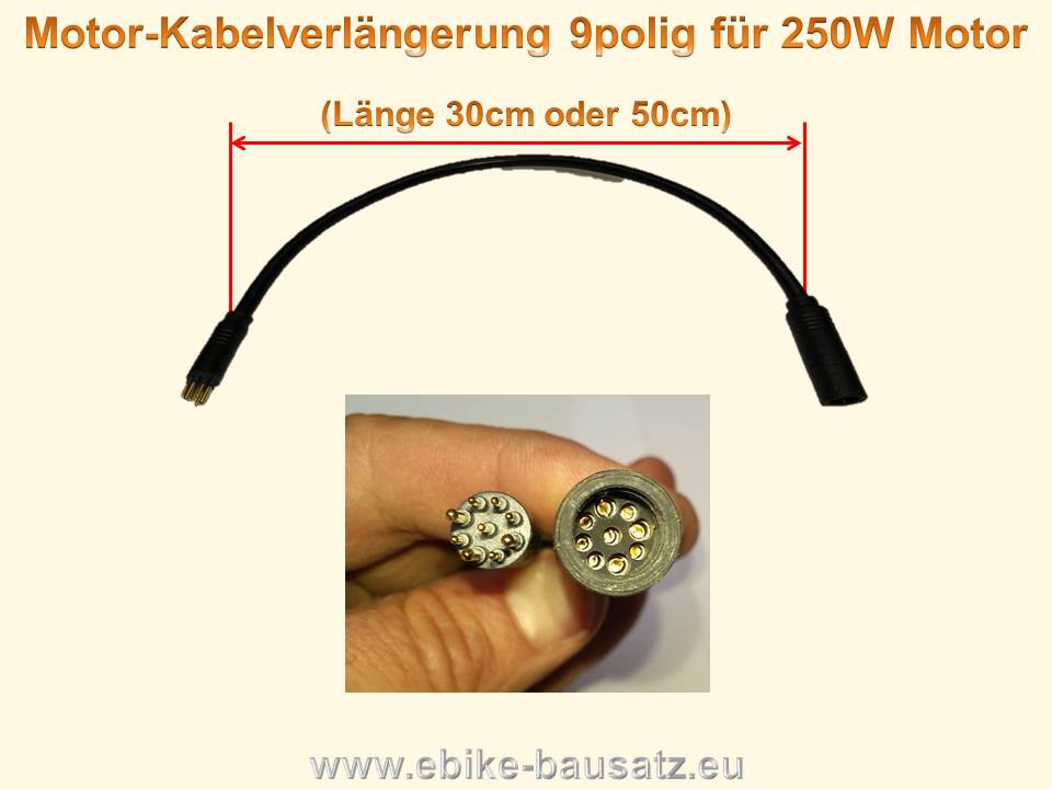 EBike Motorkabel Elektrofahrrad Buchse-Stecker Verlängerung Kabel 9-polig 