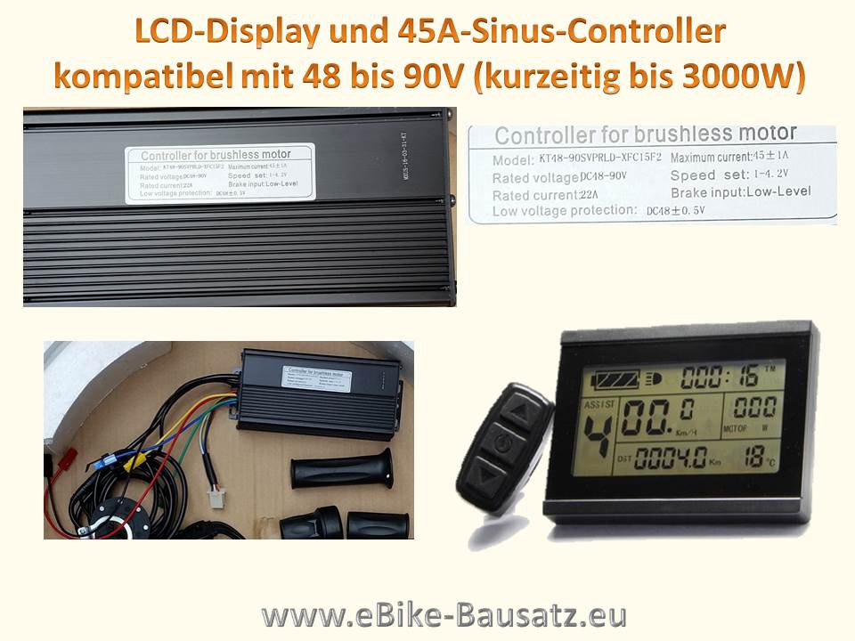Bild 1 von E-Bike Bausatz,  3000W  (45A Sinus-Controller, LCD3, PAS) MXUS XF40 45H V2 Turbo Umbausatz