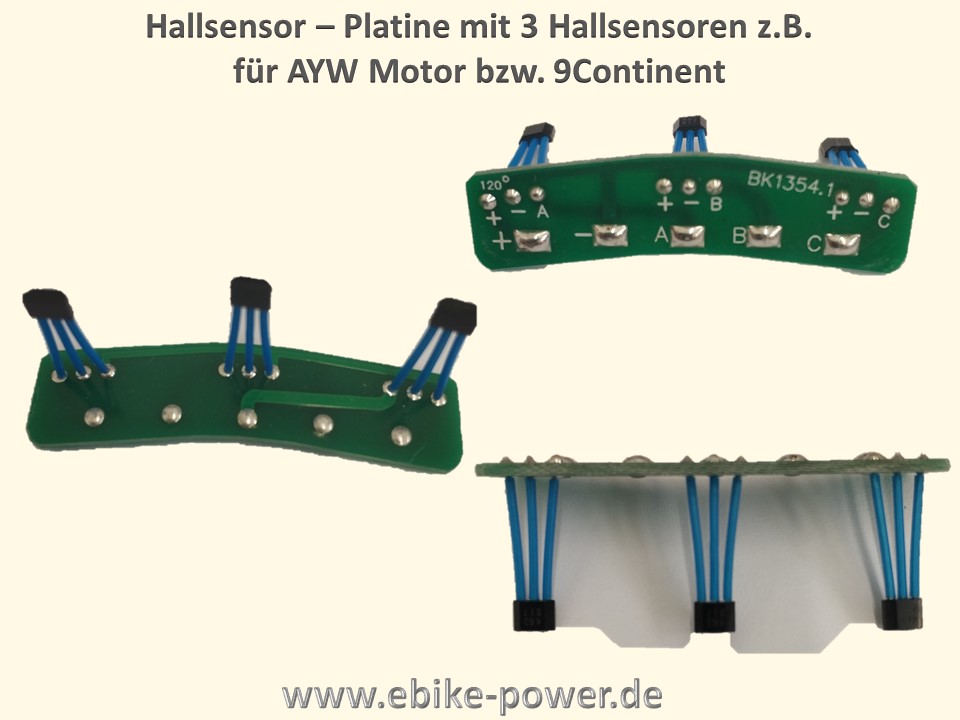 Bild 1 von Hallsensoren mit Platine / Hallsensorplatine für z.B. AYW Motoren, 9Continent etc.