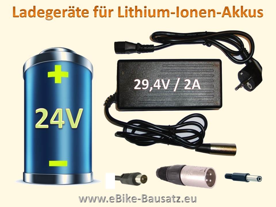 Bild 1 von Ladegerät für Fahrradakku / E-Bike-Akku / Pedelec Lithium Ionen Akku 24V / 2A