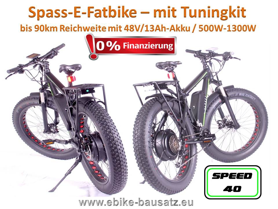 Bild 1 von Spass-E-Fatbike mit Tuningkit inkl. 48V Akku + Ladegerät (500-1300W)