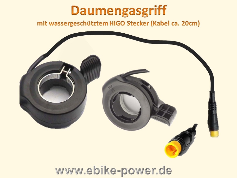 Bild 1 von Daumengasgriff / Daumengas mit wassergeschütztem Higo  Stecker, passsend für  Masterkabel