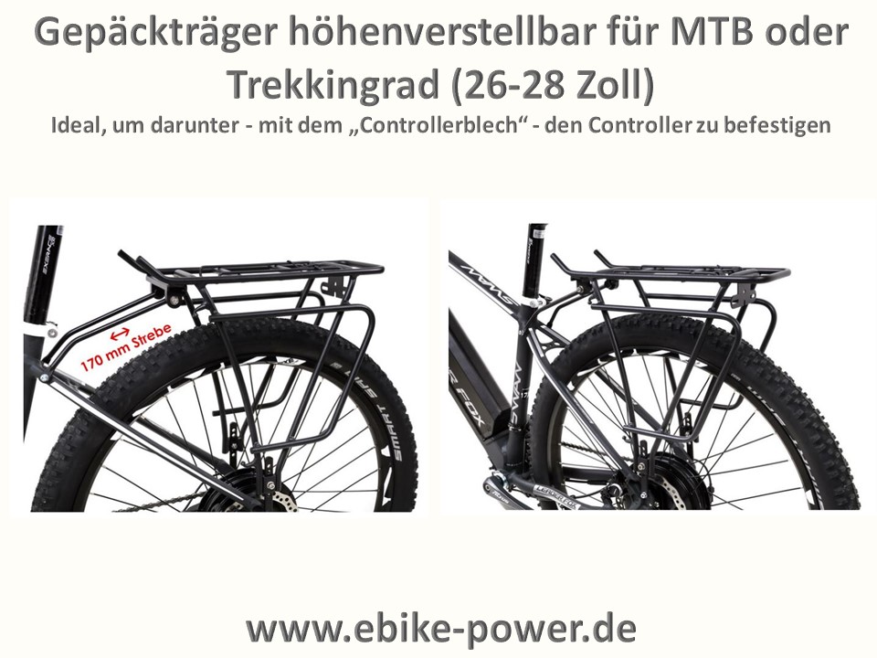 Bild 1 von Gepäckträger universal 26-28 Zoll höhenverstellbar für MTB oder Trekkingrad