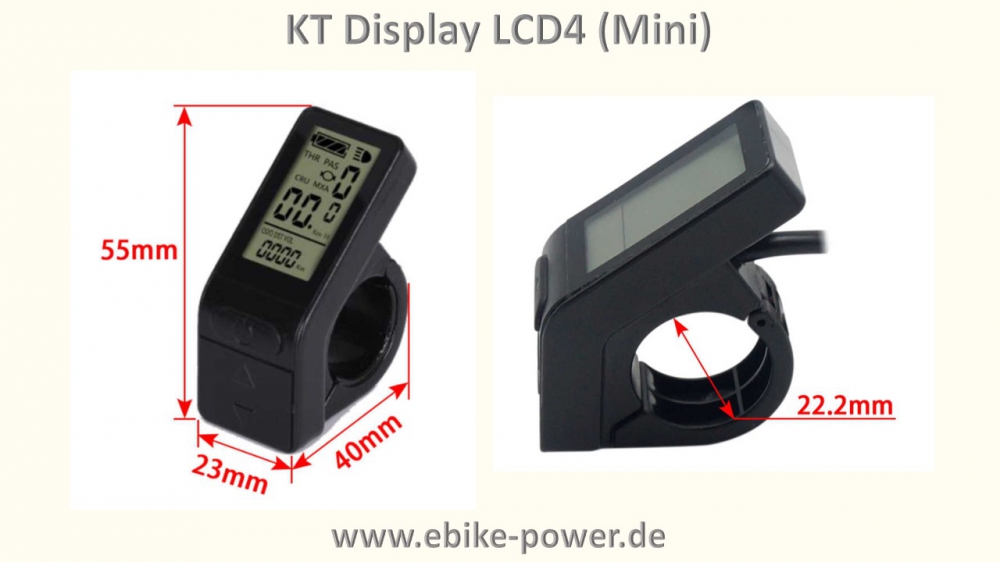 Bild 1 von KT LCD 4 Display (LCD4 Mini) mit wassergeschütztes Stecker (Higo)