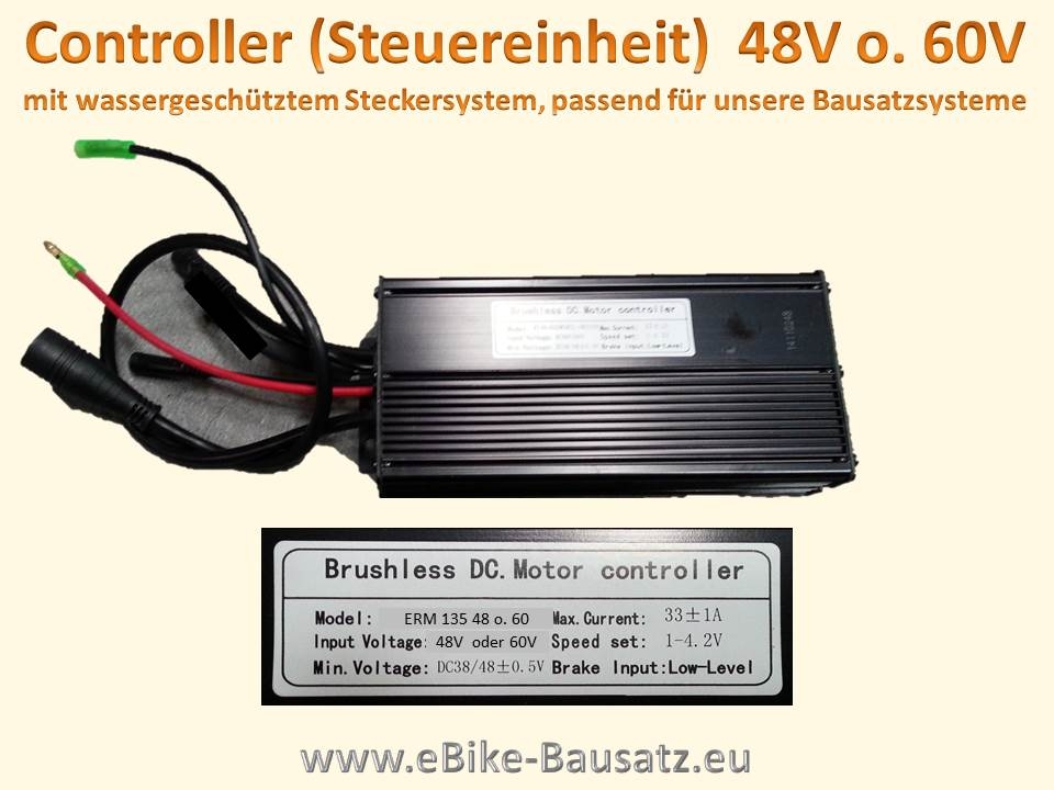 Bild 1 von KT Standard Controller 35A mit wassergeschütztem Steckersystem, 500-2000W  / (Variante) 48-60V / 35A für E-Motor (850-2000W)