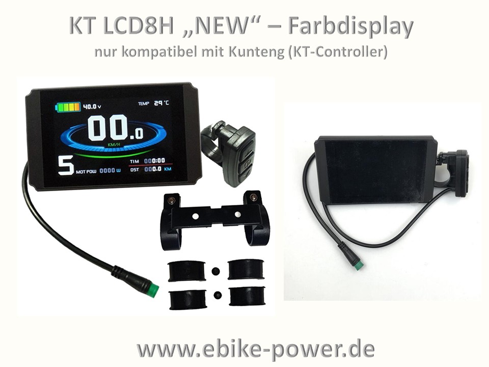 Bild 1 von KT LCD8H -NEW-  Farbdisplay mit wassergeschütztem Stecker (LCD 8H Kunteng)
