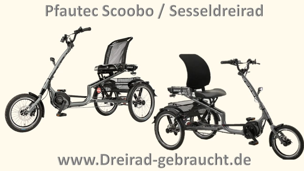 Bild 1 von Pfautec Scoobo Sesseldreirad / Therapierad  mit Bosch Mittelmotor E-Bike  / (Variante) NEU / (Sitz) Premium Komfortsitz (Netz-Rückenlehne) + 479€