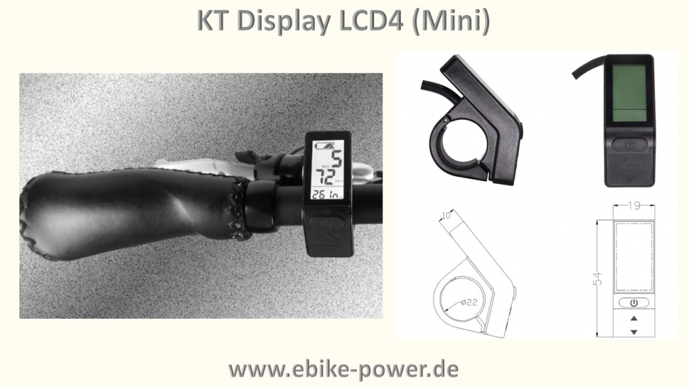 Bild 1 von KT LCD 4 Display (LCD4 Mini) mit wassergeschütztes Stecker (Higo)