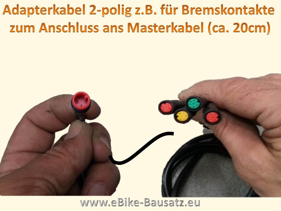 Bild 1 von Adapterkabel Higo 2 polig,  roter Stecker / Buchse, (z.B. für Bremskontakte Magura) / Mini B  Bosch