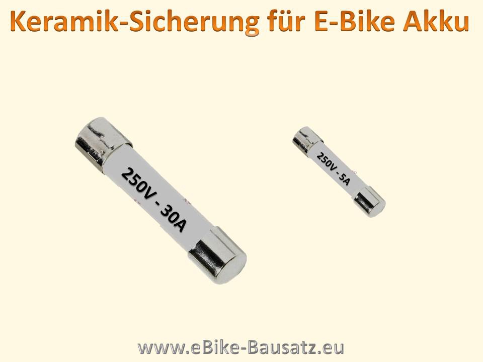 Bild 1 von Keramik Sicherung für E-Bike Akku  / (Variante) 5 A - (5x20mm) (für Ladestromeingang)