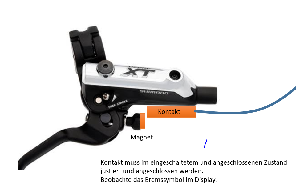 Bild 1 von Universal Bremskontakte / Bremssensoren zum Aufkleben inkl. Magnet mit Higo Stecker (u.a. für Magura