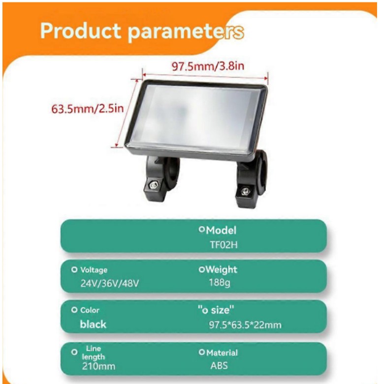 Bild 1 von KT LCD KT-TF02H Intelligentes Farbdisplay NEW-  Farbdisplay mit wassergeschütztem Stecker (Kunteng)