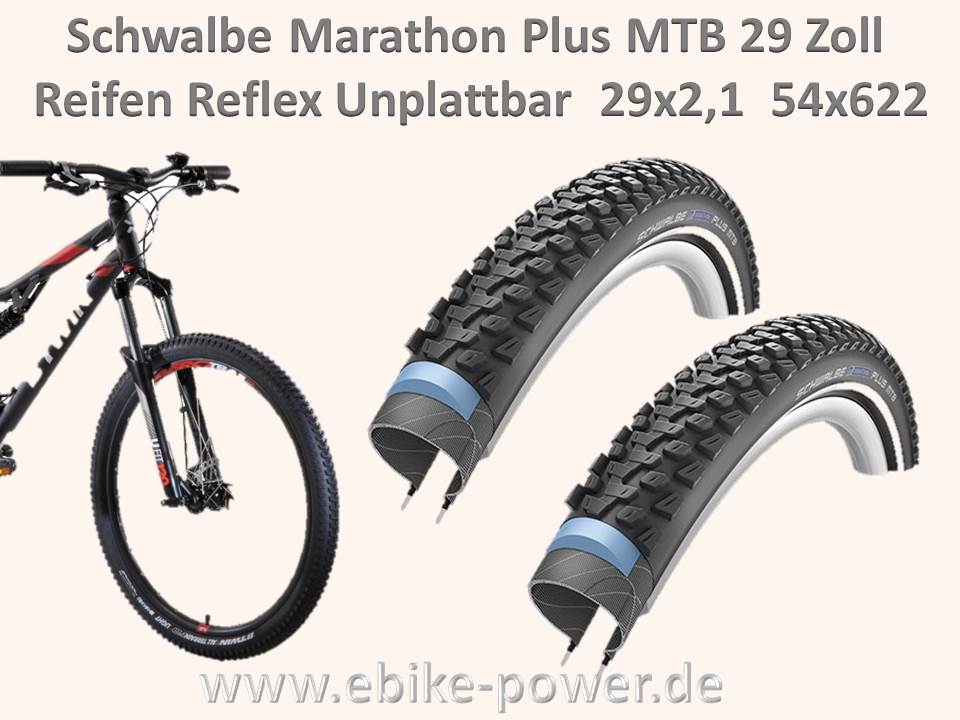 Schwalbe Reifen Marathon PLUS MTB E-50 Draht Reflex 26x2,125 57-559mm schwarz 