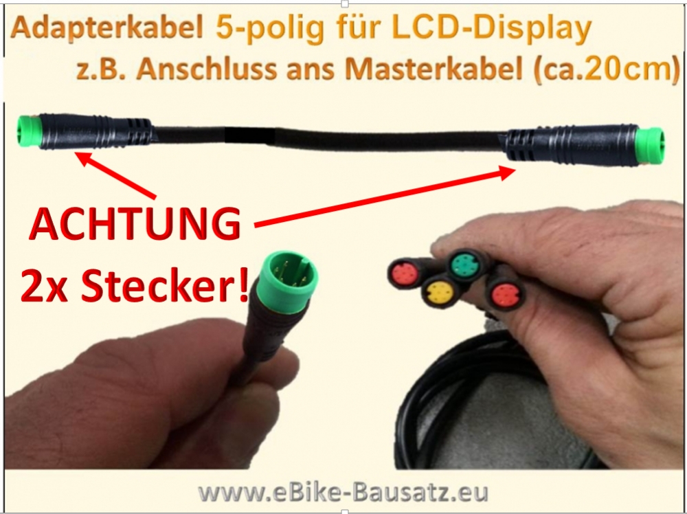 Bild 1 von Adapterkabel Higo  5-polig, grün mit 2x Stecker!!!!  (z.B. für Display) Mini B  Bosch (ca.15cm)
