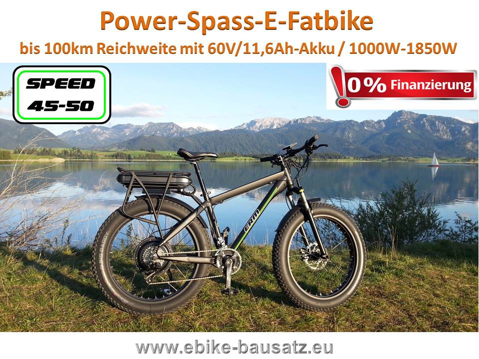 Bild 1 von Power-Spass E-Fatbike mit Tuningkit inkl. 60V/14Ah Akku + Ladegerät (1000-1850W) Vorführbike