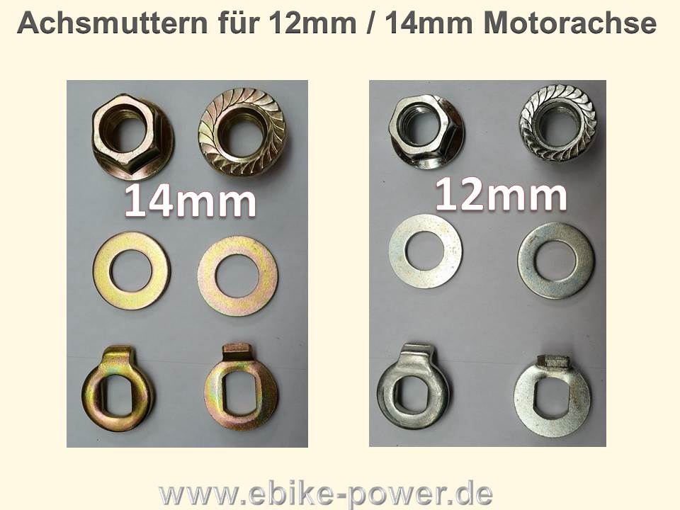 Bild 1 von Achsmutter für E-Bike Motorachse / Mutter für Achse (Bafang, 9Continent, AEG, Prophete,  Aldi etc.)  / (Variante) M12x1,25 Stahl verzinkt - Standard / (Bafang, 9Continent, AEG, Prophete,  Aldi etc.)