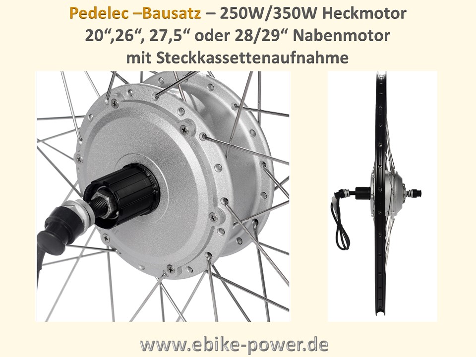 Bild 1 von Komplett-Pedelec-Bausatz 36V 250W/350W Hinterrad, Lishui-System m. LCD-Display + GT-Akku 36V 12,5Ah
