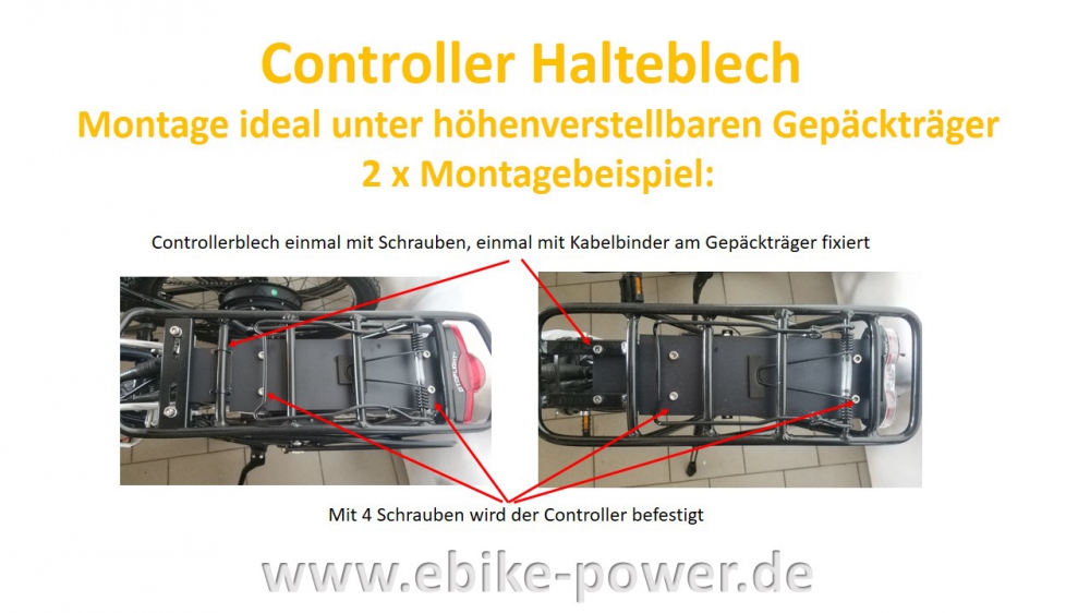 Bild 1 von Controllerhalterung für 25-45A KT Controller (plus 4x Schrauben+Muttern) Controllerblech