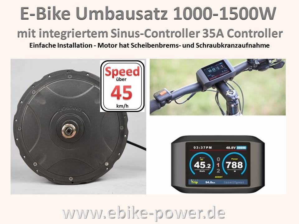 enduro e bike umbausatz 1500w integrierter 35a controller farbdisplay gasgriff pas sensor option 1 mit daumengas option 2 mit universalbremskontakten 20 ebike bausatz ebike power