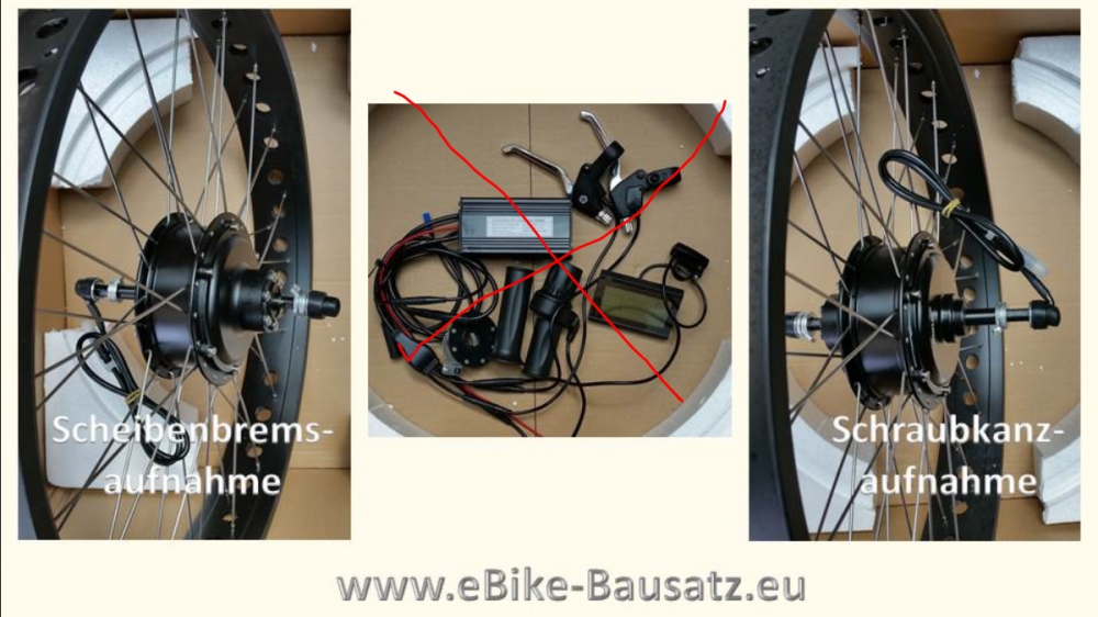 Bild 1 von Motor Fatbike MXUS 750W (max. 1500W) OHNE Felge, OHNE Zubehör mit wasserdichtem Stecker (dick)1000W