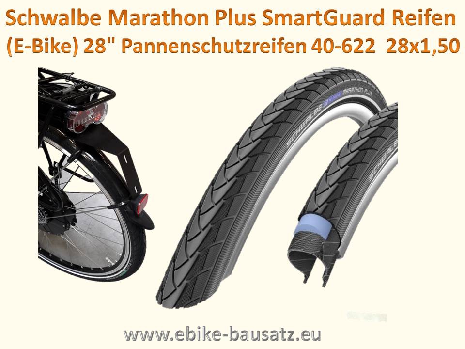 overeenkomst Chaise longue catalogus Schwalbe Marathon Plus SmartGuard Reifen (E-Bike) 28 Zoll  Pannenschutzreifen 40-622 28x1,50 - ebike-power