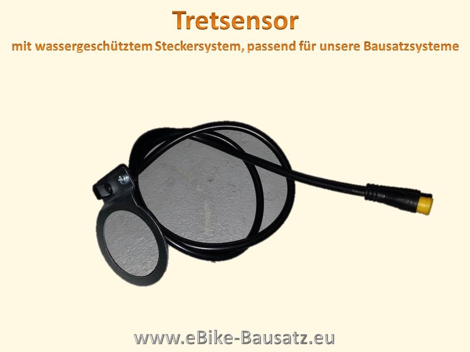 PAS - Sensor KT BZ4(8) - (Tretsensor mit wasserdichtem Stecker) / (Option)  inkl. aufgebohrter Magnetscheibe (Higo Stecker gelb 3 polig) f. Hollowtech2  - ebike-power