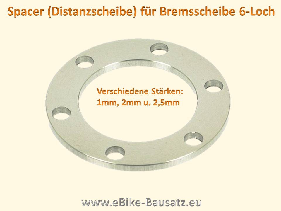 Bild 1 von 6 Loch Spacer Distanzscheibe für Bremscheibe (U-Scheibe Alu)  / (Variante / Stärke) 2mm