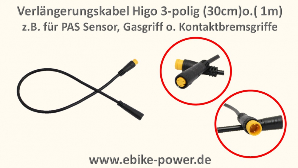 PAS - Sensor KT BZ4(8) - (Tretsensor mit wasserdichtem Stecker) / (Option)  inkl. aufgebohrter Magnetscheibe (Higo Stecker gelb 3 polig) f. Hollowtech2  - ebike-power