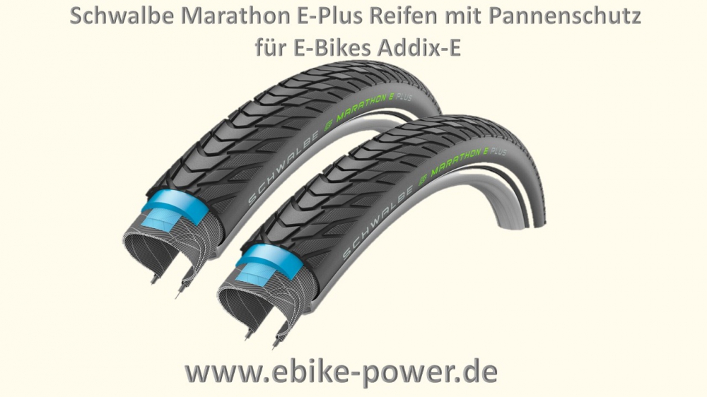 Soms soms schaak Vruchtbaar Schwalbe Marathon E-Plus Reifen mit Pannenschutz &quot;7&quot; für E-Bikes  Addix-E Modell 2020 - ebike-power