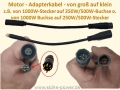 Bild 1 von Motor Adapterkabel von groß auf klein / Motorkabel / Controllerkabel / u.a. auch für Bafang E-Bike