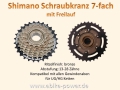 Schraubkranz  7-fach Shimano kompatibel / Ritzel Zahnkranz Block