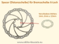 Bild 1 von 6 Loch Spacer Distanzscheibe für Bremscheibe (U-Scheibe Alu)  / (Variante / Stärke) Set mit 1mm, 2mm + 2,5mm  und je 6 Schrauben M5x10 u. M5x12