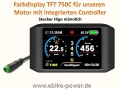 Bild 1 von Display  TFT750C Farbdisplay mit  Higo Stecker (TFT 750C) für Motor mit integrierten Controller