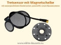 Bild 2 von PAS - Sensor KT BZ4(8) - (Tretsensor mit wasserdichtem Stecker)  / (Option) inkl. aufgebohrter  Magnetscheibe (Higo Stecker gelb 3 polig) f. Hollowtech2