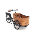 Lastenrad Babboe Curve E - das elegante Lastenfahrrad mit drei Rädern für 1-4 Kinder  / Farbe: Holz