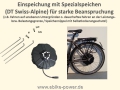 Bild 3 von Einspeichung  / Umspeichung in Hohlkammerfelge (geöst) - mit Spezial Speichen speziell für E-Bikes  / (Felge/Typ:) 20 Zoll (Ryde Andra 40) schwarz mit Bremsflanke (30mm breit) / (Speichen:) Strong silber