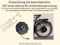 Bild 3 von Einspeichung  / Umspeichung in Hohlkammerfelge (geöst) - mit Spezial Speichen speziell für E-Bikes  / (Felge/Typ:) 28/29 Zoll weiß ohne Bremsflanke / (Speichen:) Strong schwarz