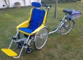 Rollfiets (Rollstuhlfahrrad ) Farbe blau/gelb (gebraucht) mit neuem Mittelmotor / Akku 36V/20A + LG