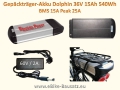 Gepäckträgerakku Dolphin 36V  / 37V 12,5Ah für eBike / Pedelec - Lithium Ionen Akku / Fahrradakku