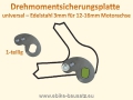 Bild 6 von 1 Stück Drehmomentsicherungselement / Drehmomentstütze für E-Bike Motoren (Edelstahl)  / (Variante) einteilig für 12-14mm Achse (6mm dick)