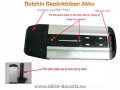 Bild 3 von Gepäckträgerakku Dolphin 48V / 15Ah Lithium Ionen Akku Samsung 18650 / 840Wh  / (Ladeoption) ohne Ladegerät / (Befestigung) inkl. Akku-Gepäckträger + Kopfstation mit Anschlusskontakt