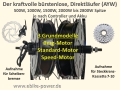 Bild 5 von HighPower Komplett E-Bike Umbausatz AYW Speedmotor 250W-2800W für Steckkassette, LCD8H + Akku + LG  / (Option 1:) mit 48V/14Ah 672Wh Akku + 3A Ladegerät / (Option 2:) Masterkabel ca. 130cm (Damenrad) / (Option 3:) mit Kontaktbremsgriffe (+10€) / (Option 4:) inkl. Daumengas (+10€)