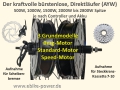 Bild 5 von HighPower Komplett E-Bike Umbausatz AYW Speedmotor 250W-2800W für Steckkassette, LCD8H + Akku + LG  / (Option 1:) mit 48V/14Ah 672Wh Akku + 3A Ladegerät / (Option 2:) Masterkabel ca. 130cm (Damenrad) / (Option 3:) OHNE Kontaktbremsgriffe / (Option 4:) inkl. Daumengas (+10€)