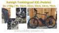 Bild 2 von Raleigh 170kg XXL - Pedelec Trekkingrad,  E-Bike mit kraftvollem  Bergmotor mit Gasgriff  / (Option I) 50cm / Sinuscontroller / Farbdisplay / (Option II) 48V/17,5Ah Dolphin III  (840Wh) + 3A Ladegerät