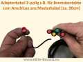 Adapterkabel Higo 2 polig,  roter Stecker / Buchse, (z.B. für Bremskontakte Magura) / Mini B  Bosch